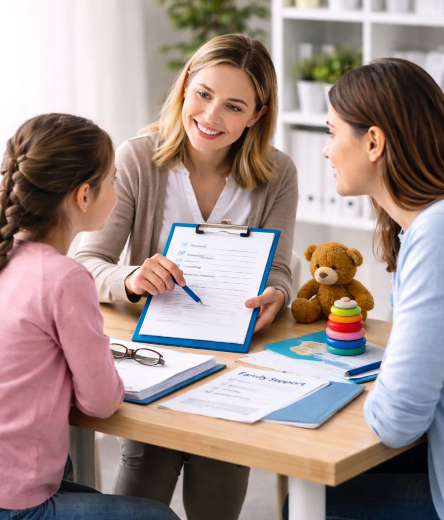 Asesoramiento profesional de trabajo social a familias con acompañamiento personalizado en Madrid.