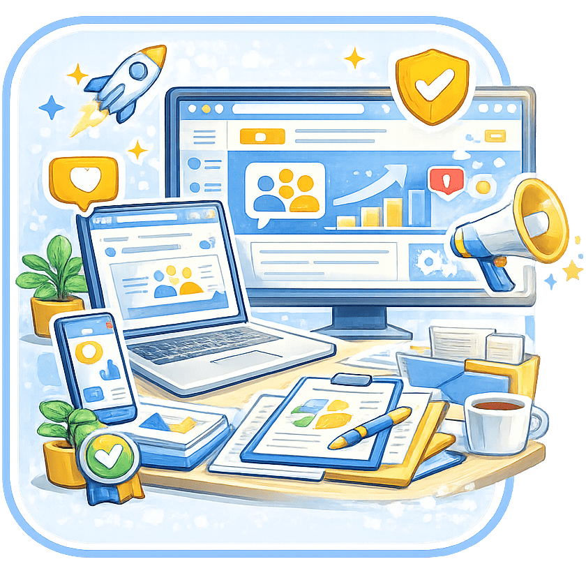 Icono de desarrollo tecnológico y digital con soluciones web y herramientas digitales para entidades en Madrid.